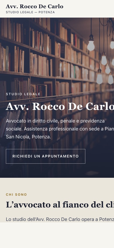 Avvocato Rocco De Carlo — mobile preview