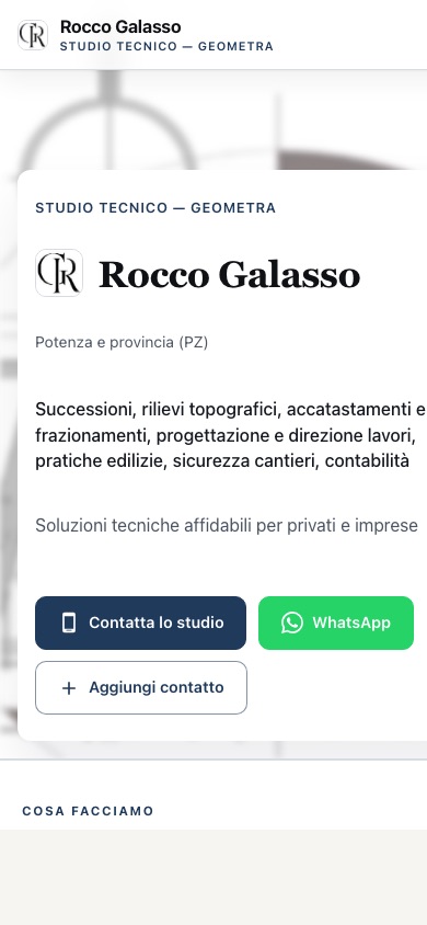 Geometra Rocco Galasso — mobile preview