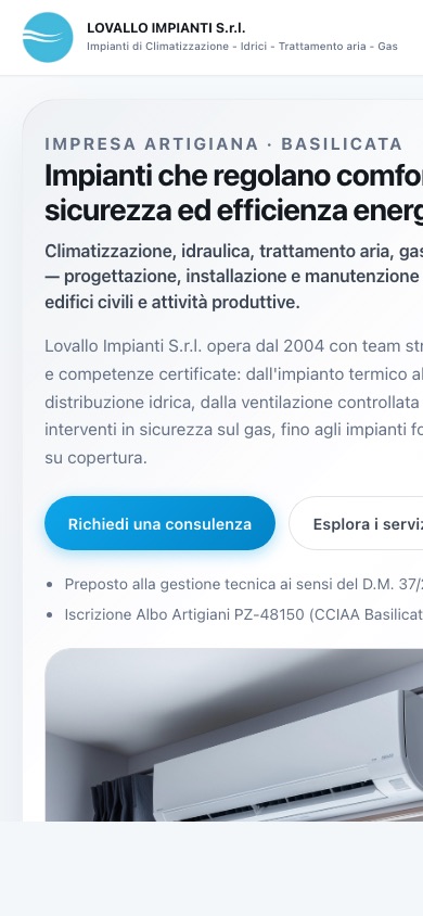 Lovallo Impianti — mobile preview